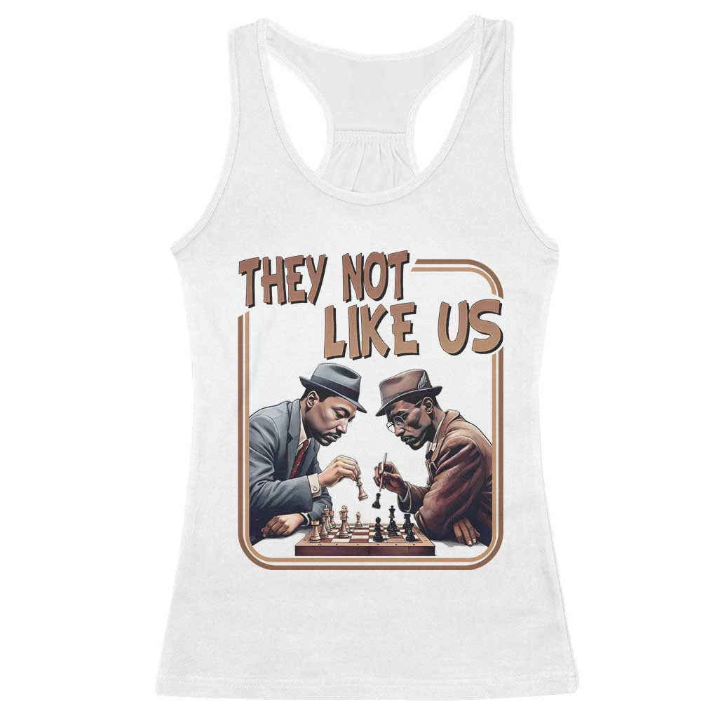 MLK And Malcolm X Racerback Tank Top They Not Like Us Revolutionary Leaders - Wonder Print Shop