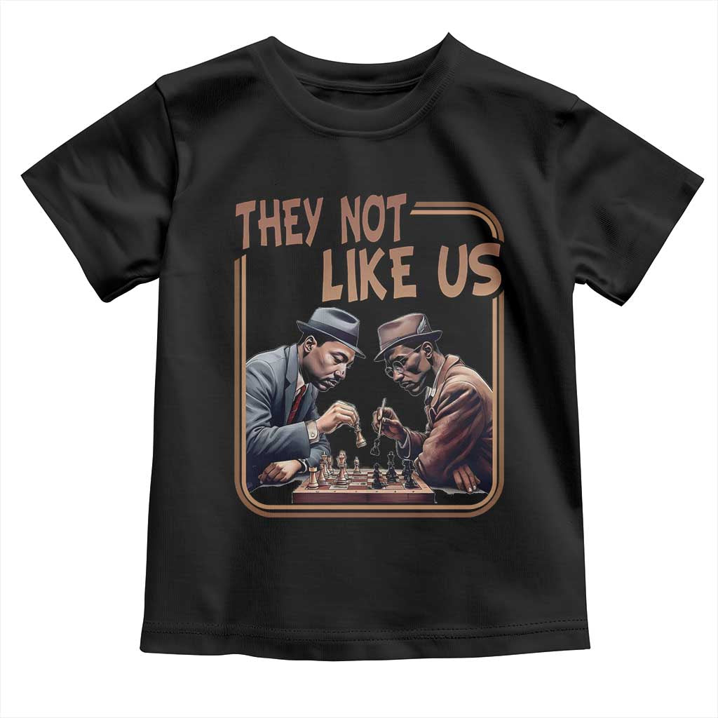 MLK And Malcolm X Toddler T Shirt They Not Like Us Revolutionary Leaders - Wonder Print Shop