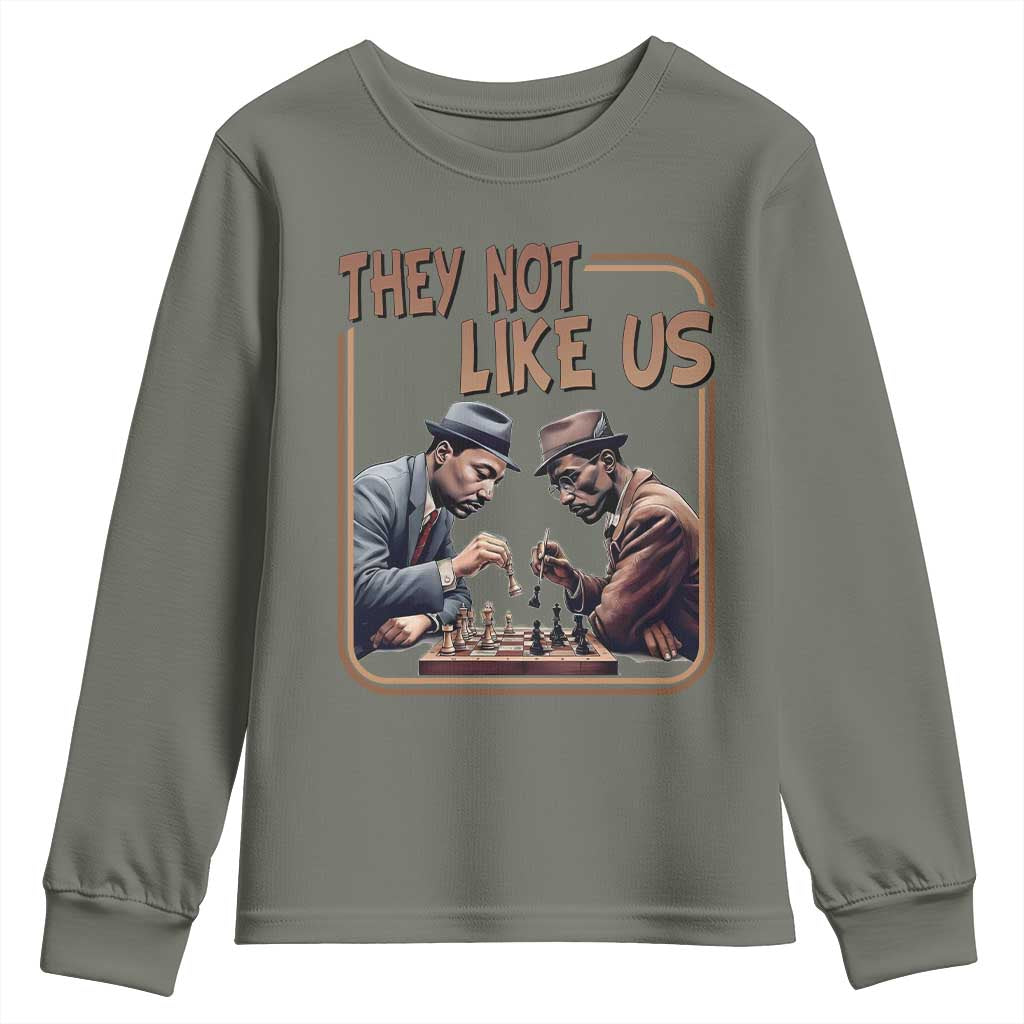 MLK And Malcolm X Youth Sweatshirt They Not Like Us Revolutionary Leaders - Wonder Print Shop