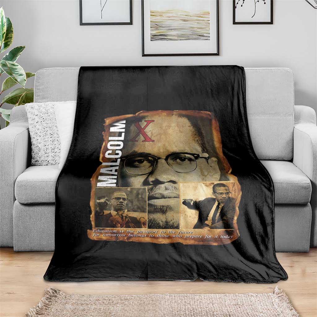 Education Is The Passport To The Future Throw Blanket Malcolm X Quote - Wonder Print Shop