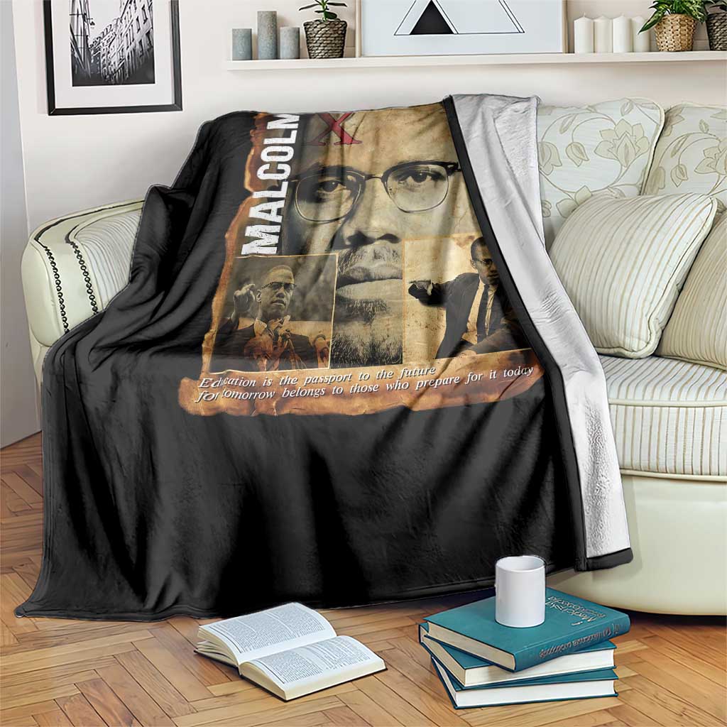 Education Is The Passport To The Future Throw Blanket Malcolm X Quote - Wonder Print Shop