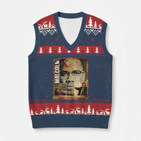 Education Is The Passport To The Future V-Neck Knit Sweater Vest Malcolm X Quote - Wonder Print Shop