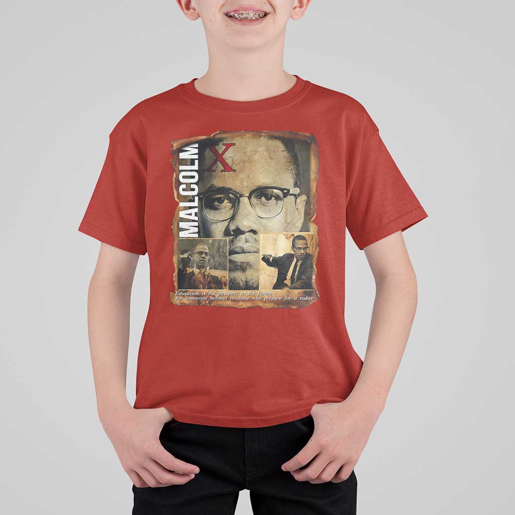 Education Is The Passport To The Future T Shirt For Kid Malcolm X Quote - Wonder Print Shop