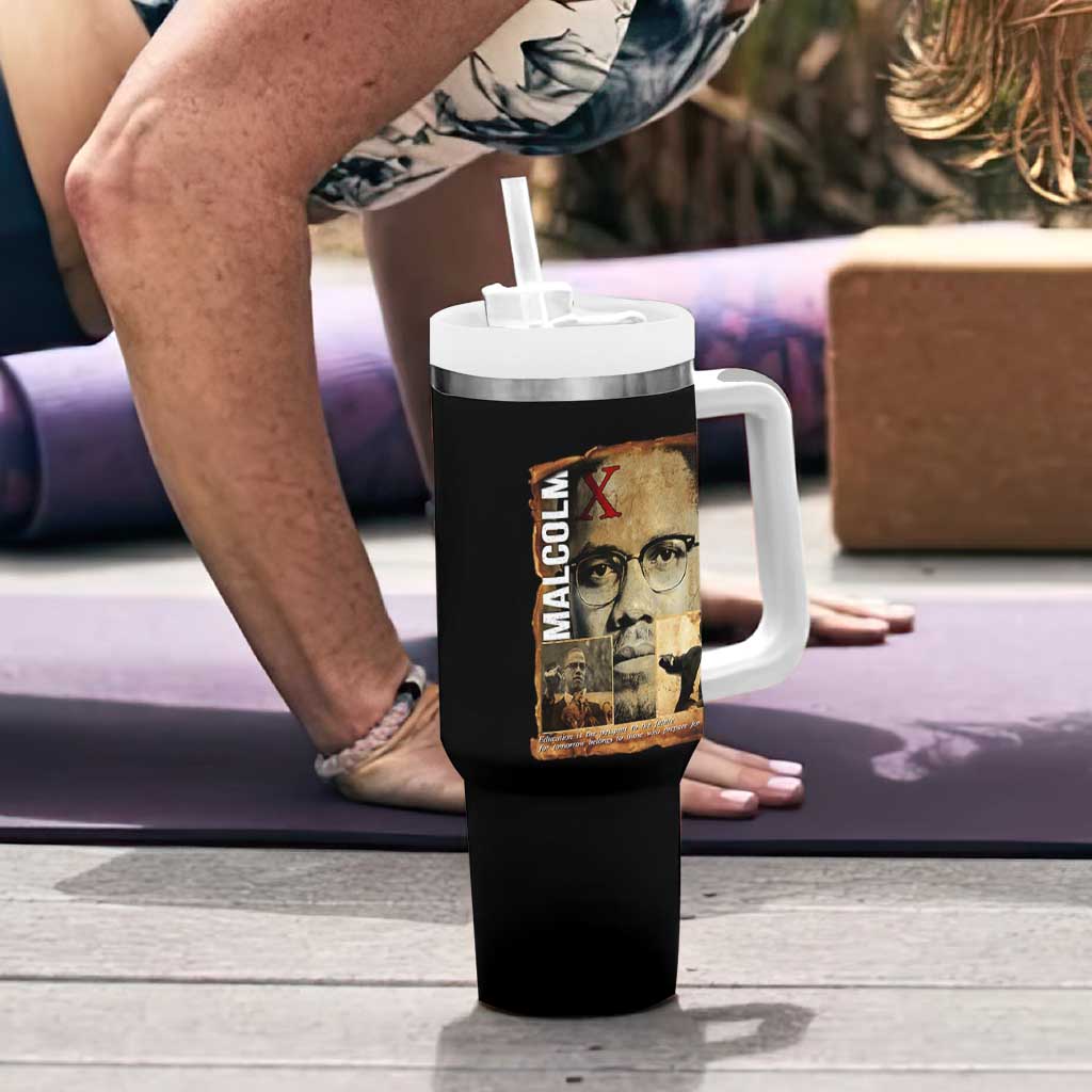 Education Is The Passport To The Future Tumbler With Handle Malcolm X Quote - Wonder Print Shop