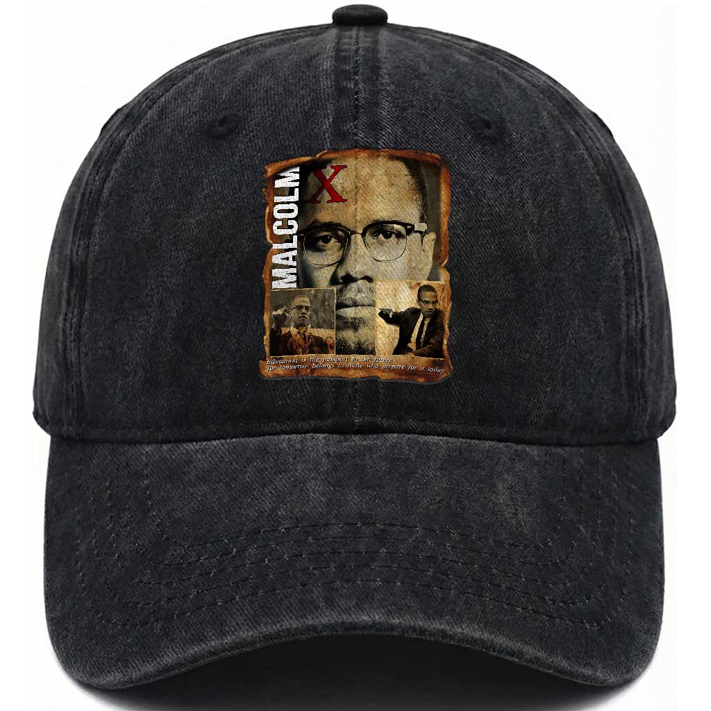 Education Is The Passport To The Future Washed Cotton Baseball Cap Malcolm X Quote