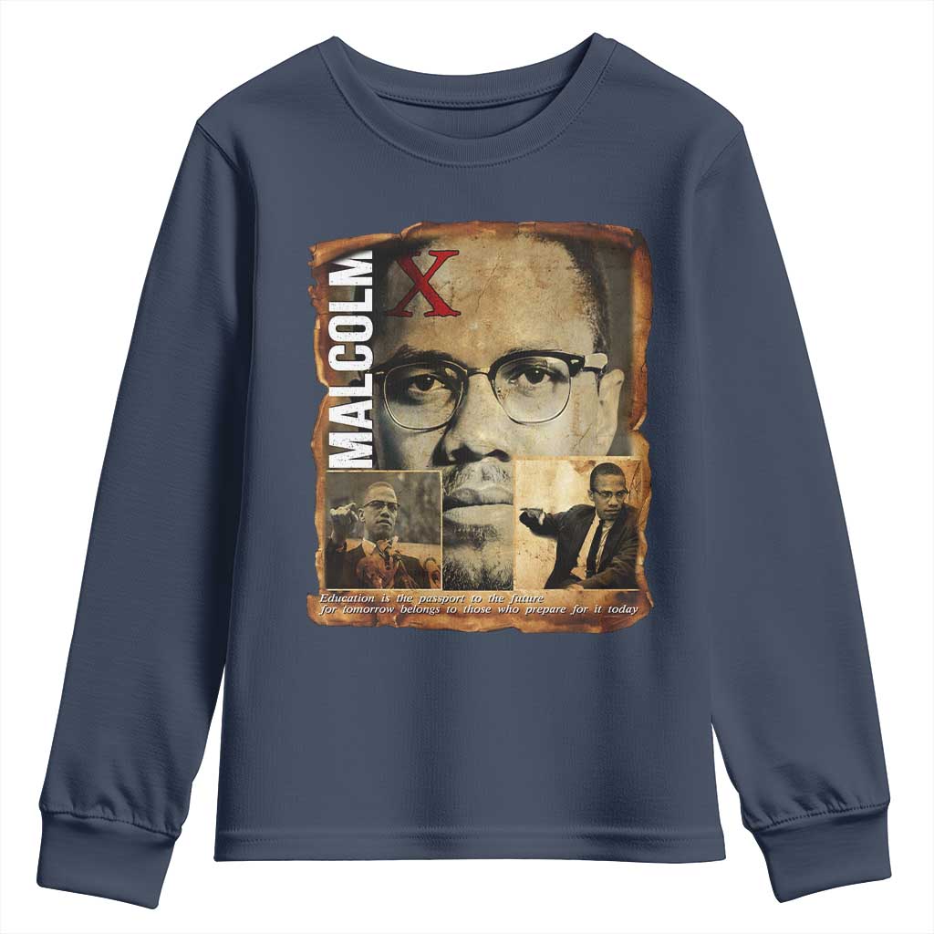 Education Is The Passport To The Future Youth Sweatshirt Malcolm X Quote - Wonder Print Shop