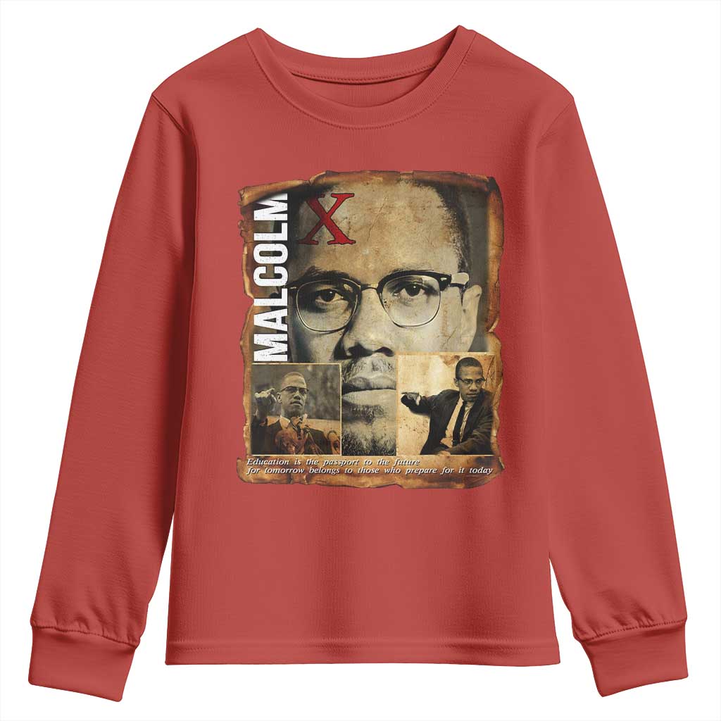 Education Is The Passport To The Future Youth Sweatshirt Malcolm X Quote - Wonder Print Shop