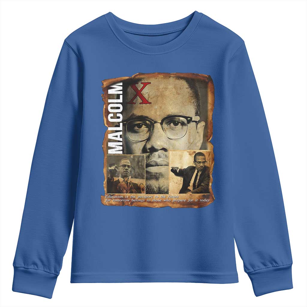 Education Is The Passport To The Future Youth Sweatshirt Malcolm X Quote - Wonder Print Shop