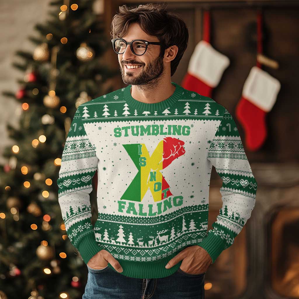 Stumbling Is Not Falling Ugly Christmas Sweater African American Black History Month TS12