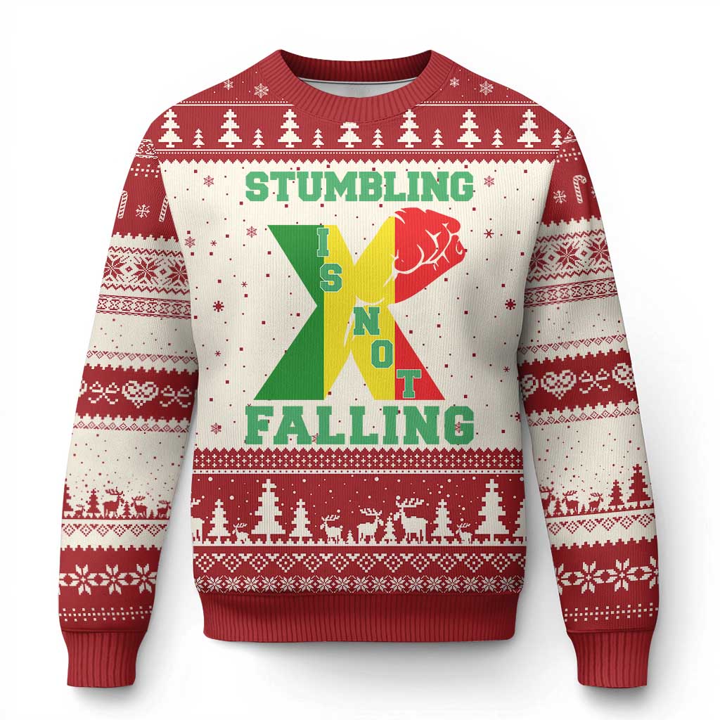 Stumbling Is Not Falling Ugly Christmas Sweater African American Black History Month TS12
