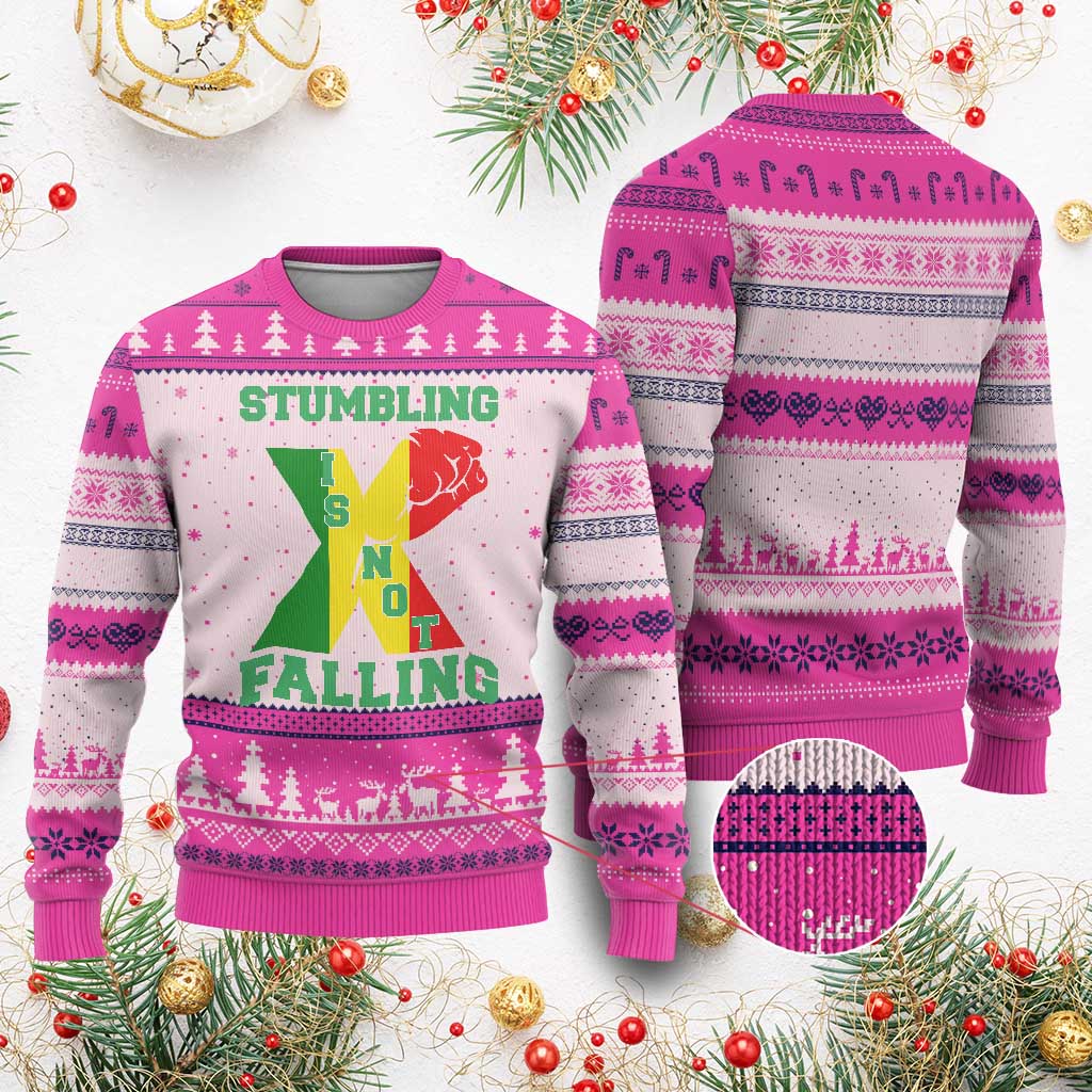 Stumbling Is Not Falling Ugly Christmas Sweater African American Black History Month TS12
