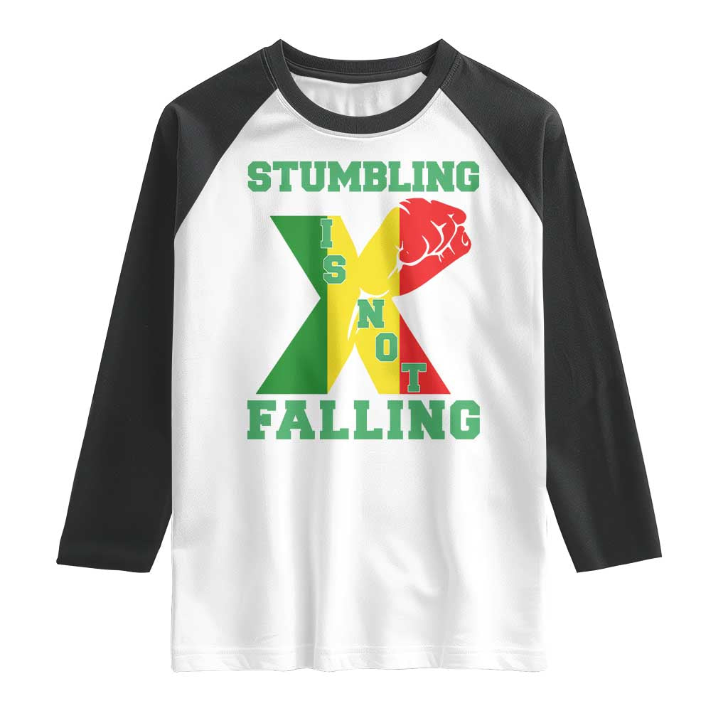 Stumbling Is Not Falling Raglan Shirt African American Black History Month TS12