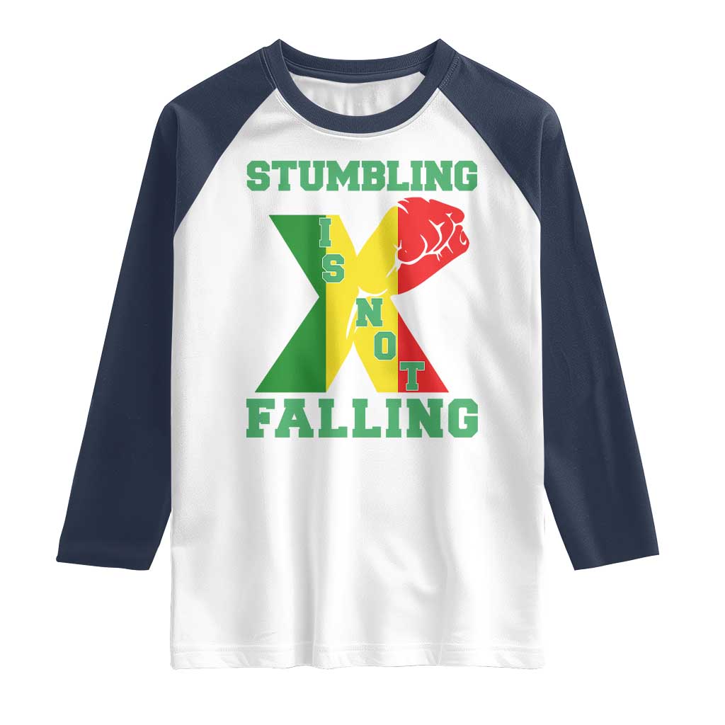 Stumbling Is Not Falling Raglan Shirt African American Black History Month TS12