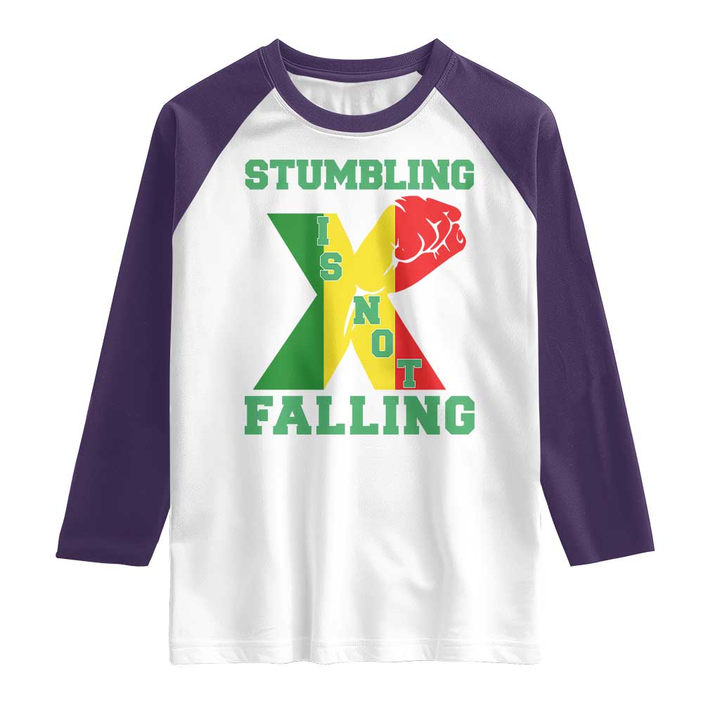 Stumbling Is Not Falling Raglan Shirt African American Black History Month TS12