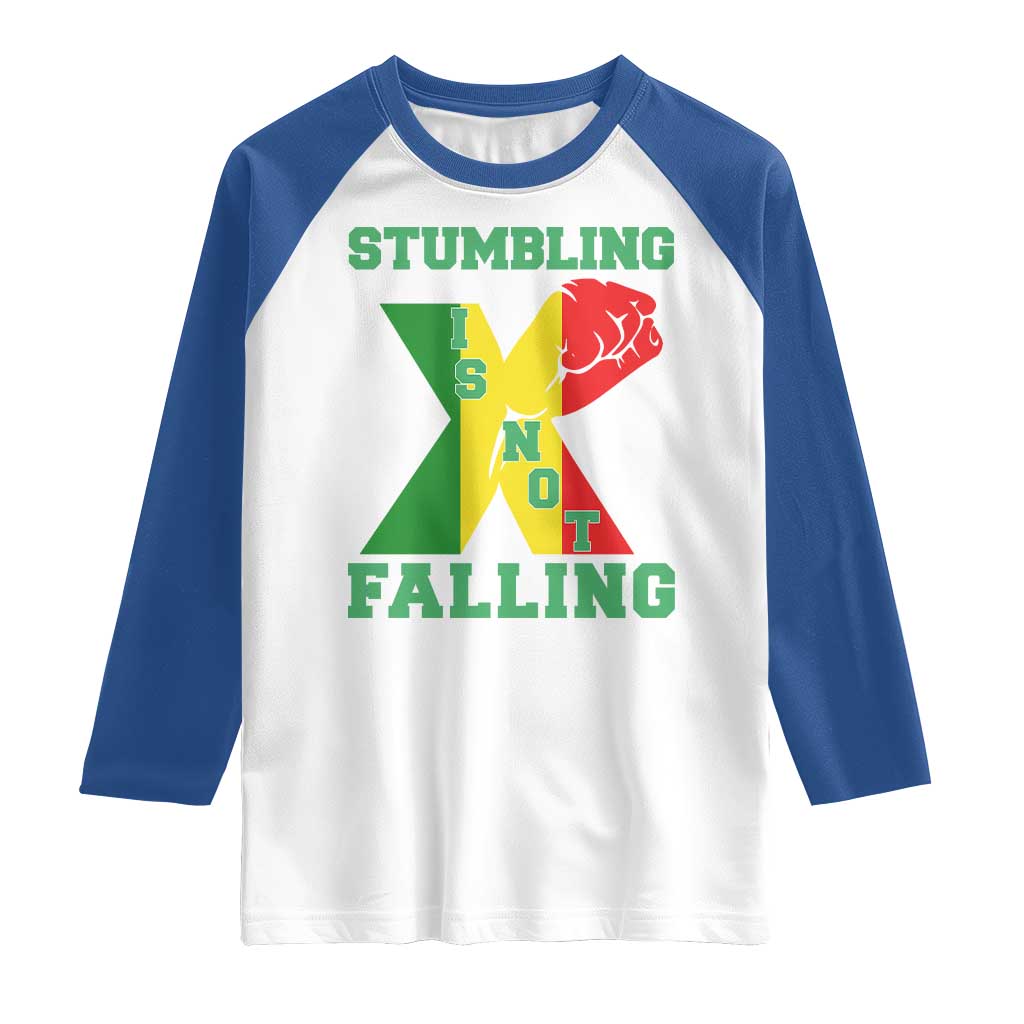 Stumbling Is Not Falling Raglan Shirt African American Black History Month TS12