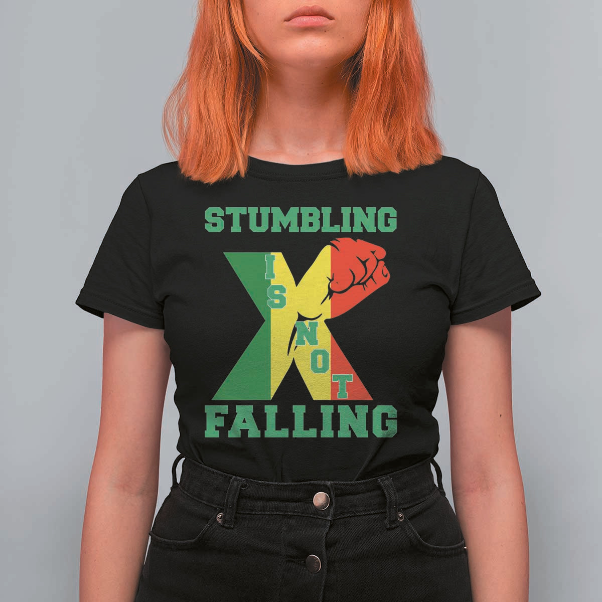 Stumbling Is Not Falling T Shirt For Women African American Black History Month TS12