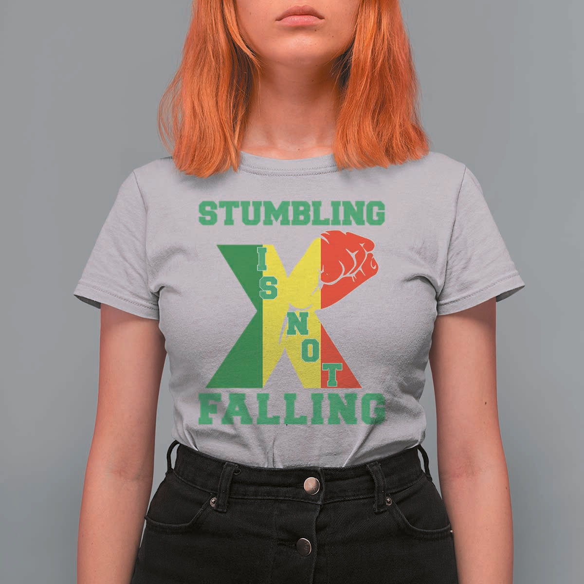 Stumbling Is Not Falling T Shirt For Women African American Black History Month TS12
