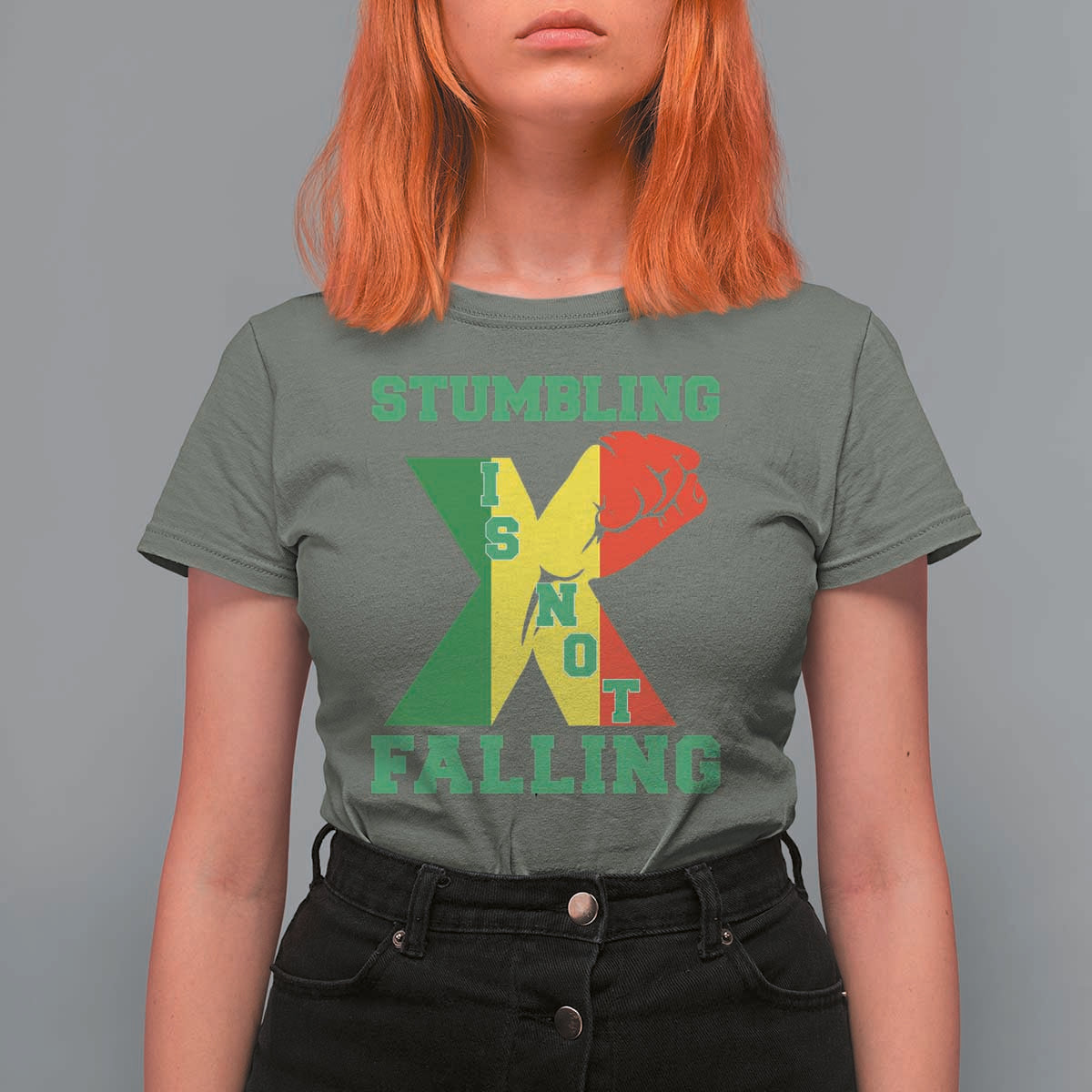 Stumbling Is Not Falling T Shirt For Women African American Black History Month TS12