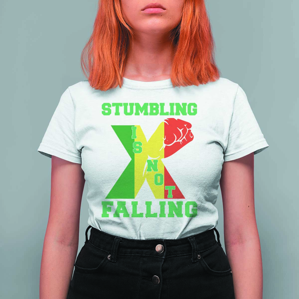 Stumbling Is Not Falling T Shirt For Women African American Black History Month TS12