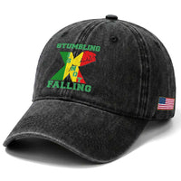 Stumbling Is Not Falling Washed Cotton Baseball Cap African American Black History Month