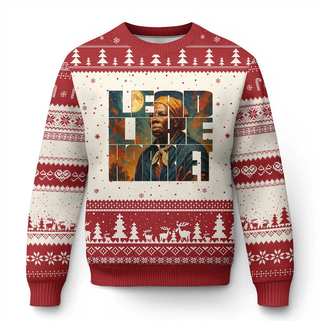 Lead Like Harriet Ugly Christmas Sweater Black History Month Juneteenth Quote - Wonder Print Shop