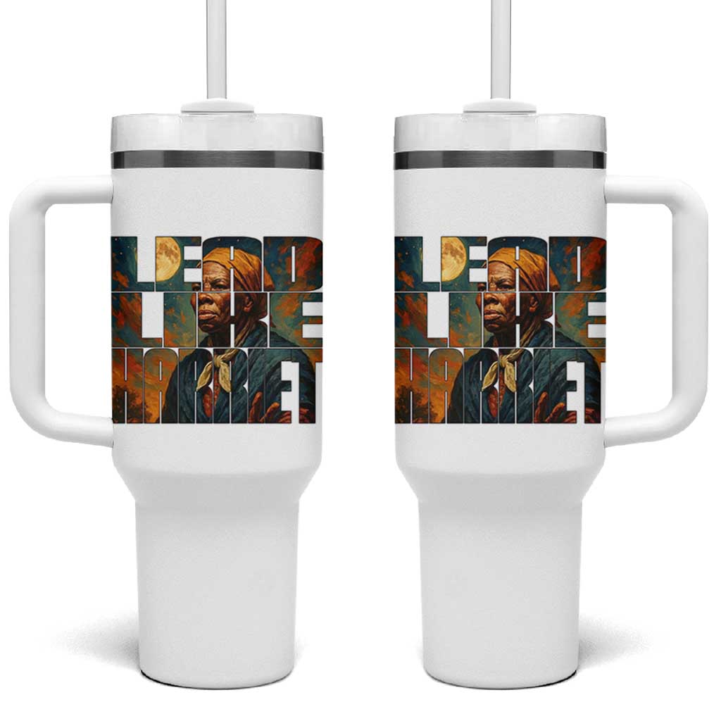 Lead Like Harriet Tumbler With Handle Black History Month Juneteenth Quote - Wonder Print Shop