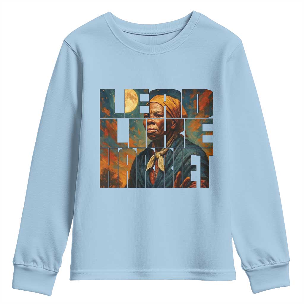 Lead Like Harriet Youth Sweatshirt Black History Month Juneteenth Quote - Wonder Print Shop