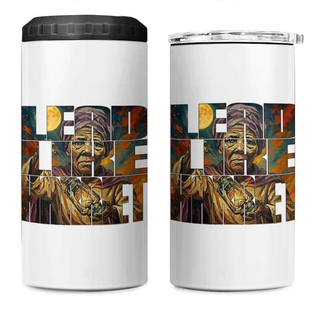 Lead Like Harriet 4 in 1 Can Cooler Tumbler Black Women Leadership Quote - Wonder Print Shop