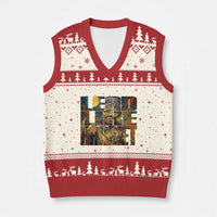 Lead Like Harriet V-Neck Knit Sweater Vest Black Women Leadership Quote - Wonder Print Shop