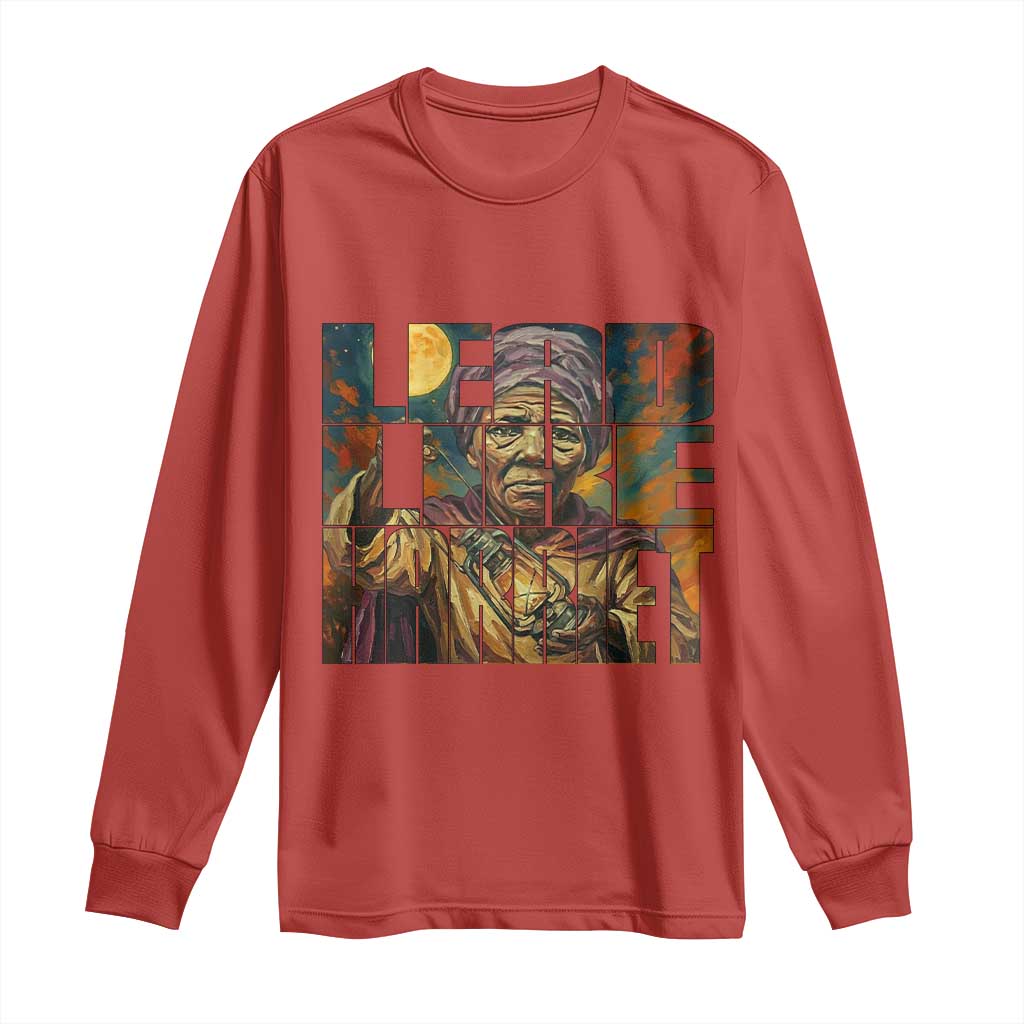 Lead Like Harriet Long Sleeve Shirt Black Women Leadership Quote - Wonder Print Shop