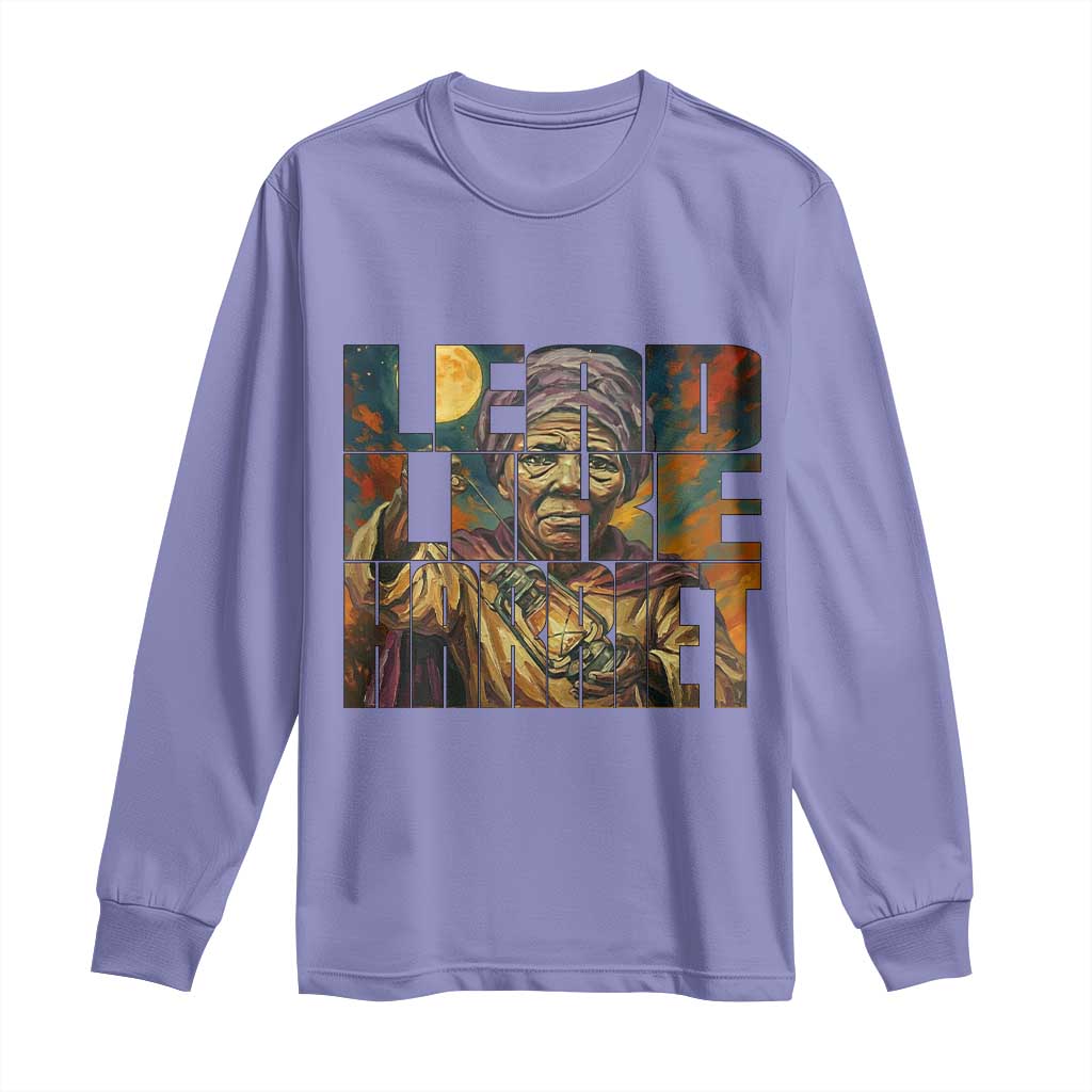 Lead Like Harriet Long Sleeve Shirt Black Women Leadership Quote - Wonder Print Shop