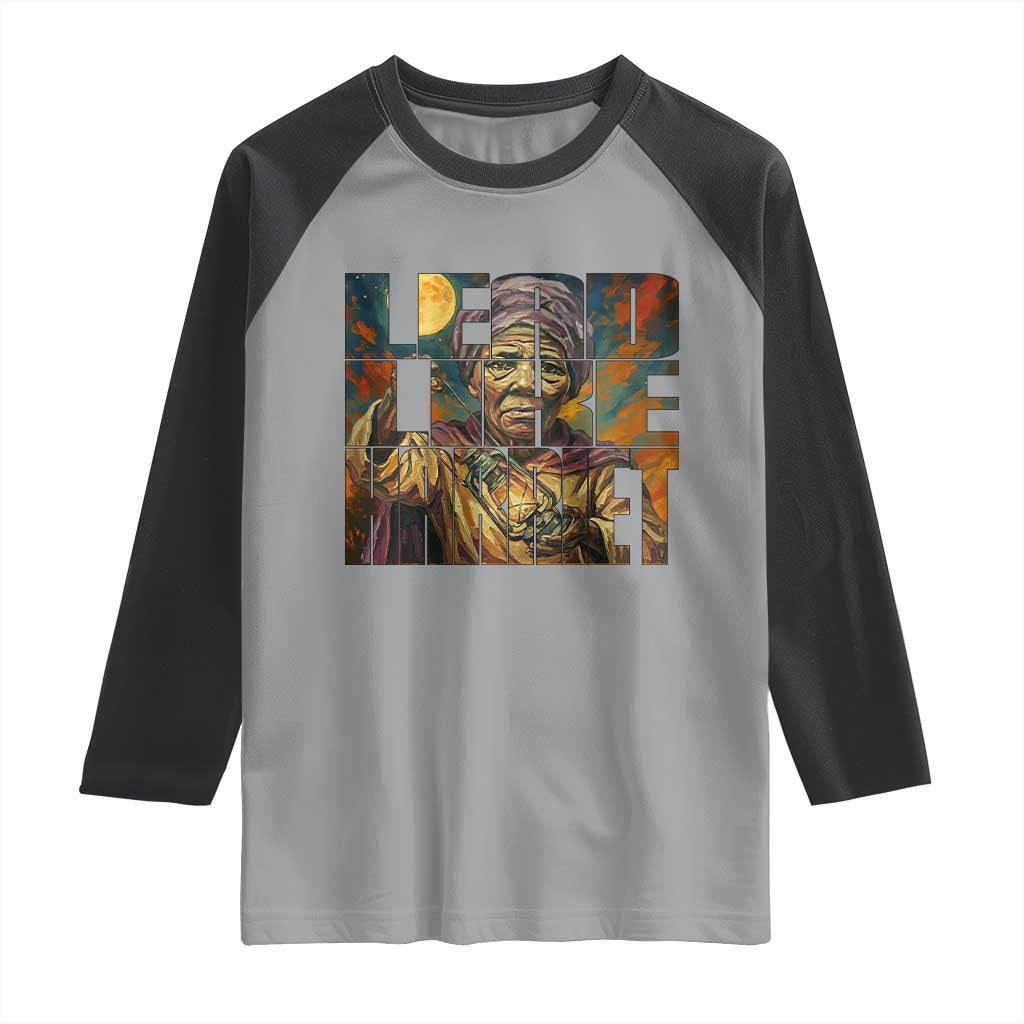 Lead Like Harriet Raglan Shirt Black Women Leadership Quote - Wonder Print Shop