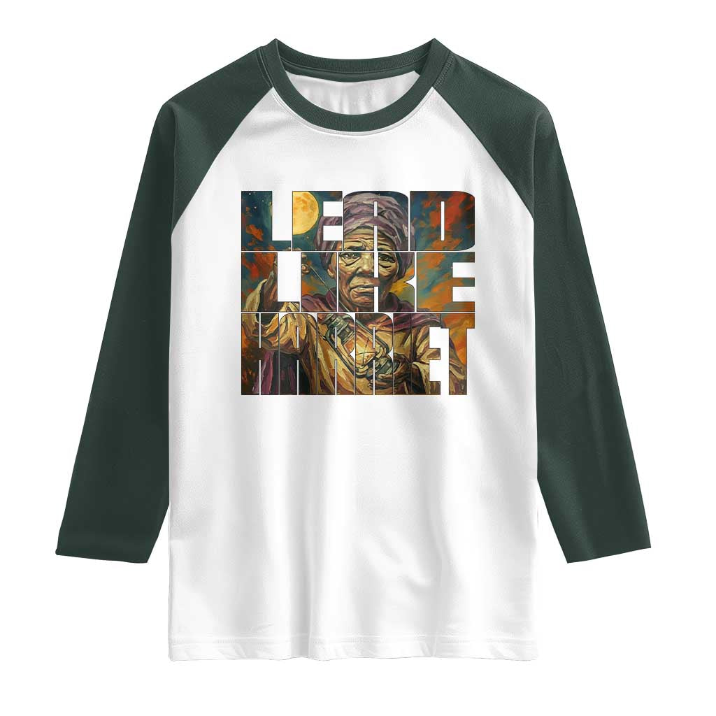Lead Like Harriet Raglan Shirt Black Women Leadership Quote - Wonder Print Shop