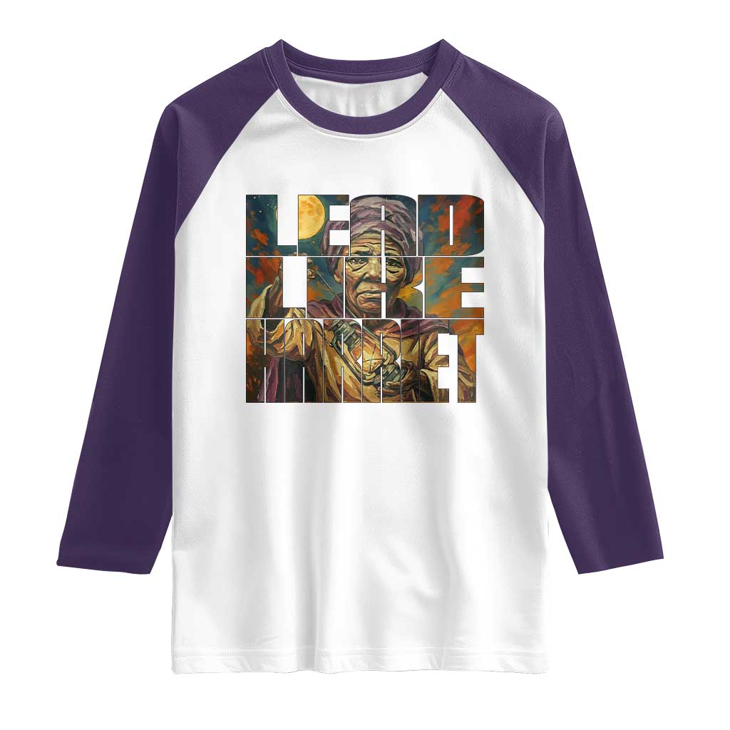 Lead Like Harriet Raglan Shirt Black Women Leadership Quote - Wonder Print Shop