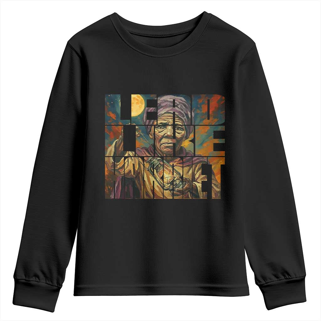 Lead Like Harriet Youth Sweatshirt Black Women Leadership Quote - Wonder Print Shop