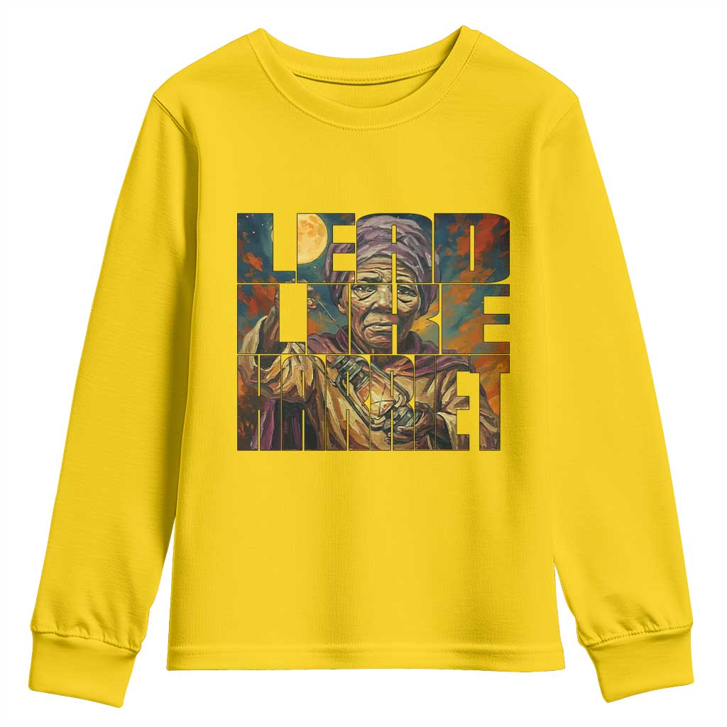 Lead Like Harriet Youth Sweatshirt Black Women Leadership Quote - Wonder Print Shop