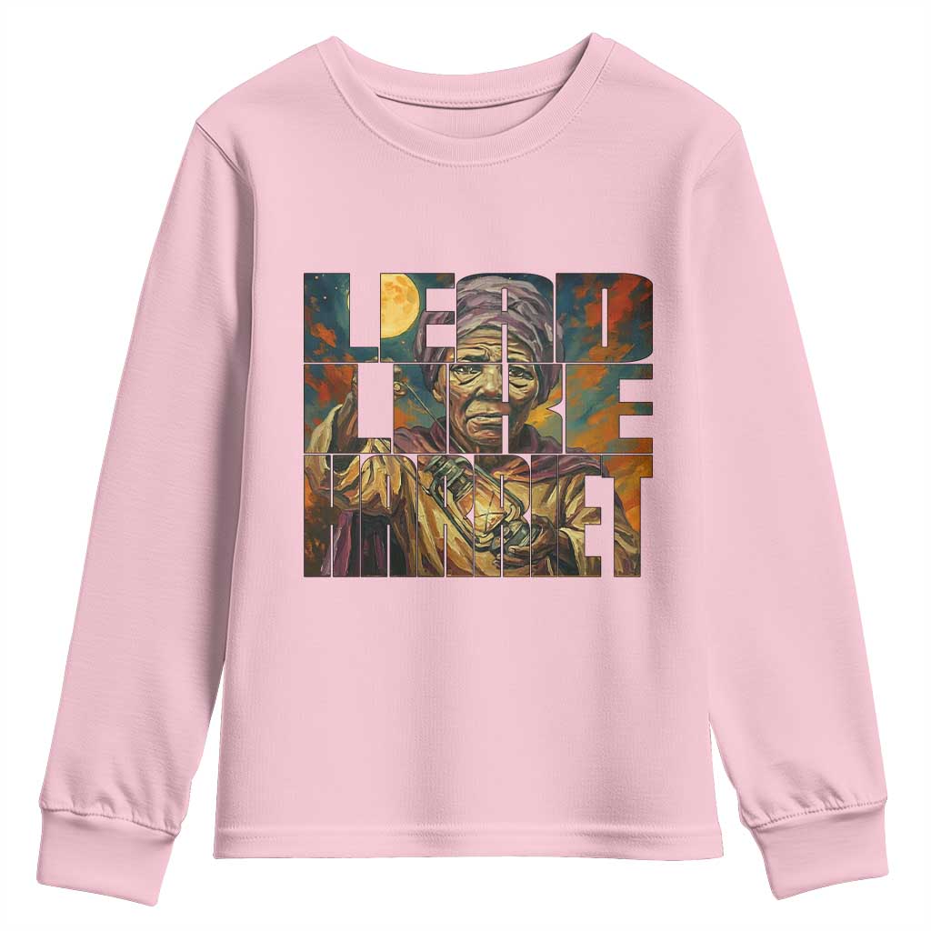Lead Like Harriet Youth Sweatshirt Black Women Leadership Quote - Wonder Print Shop