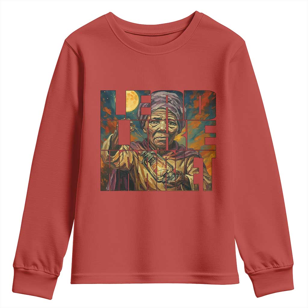 Lead Like Harriet Youth Sweatshirt Black Women Leadership Quote - Wonder Print Shop