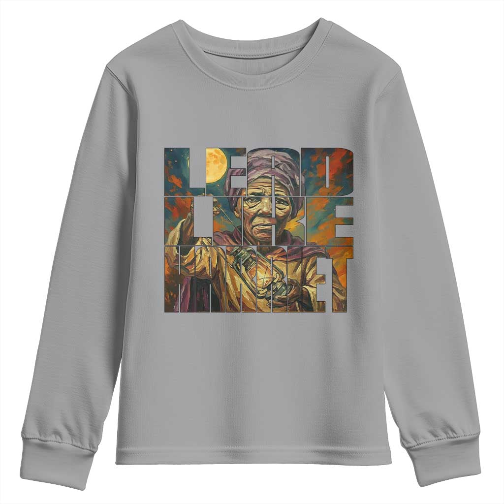 Lead Like Harriet Youth Sweatshirt Black Women Leadership Quote - Wonder Print Shop