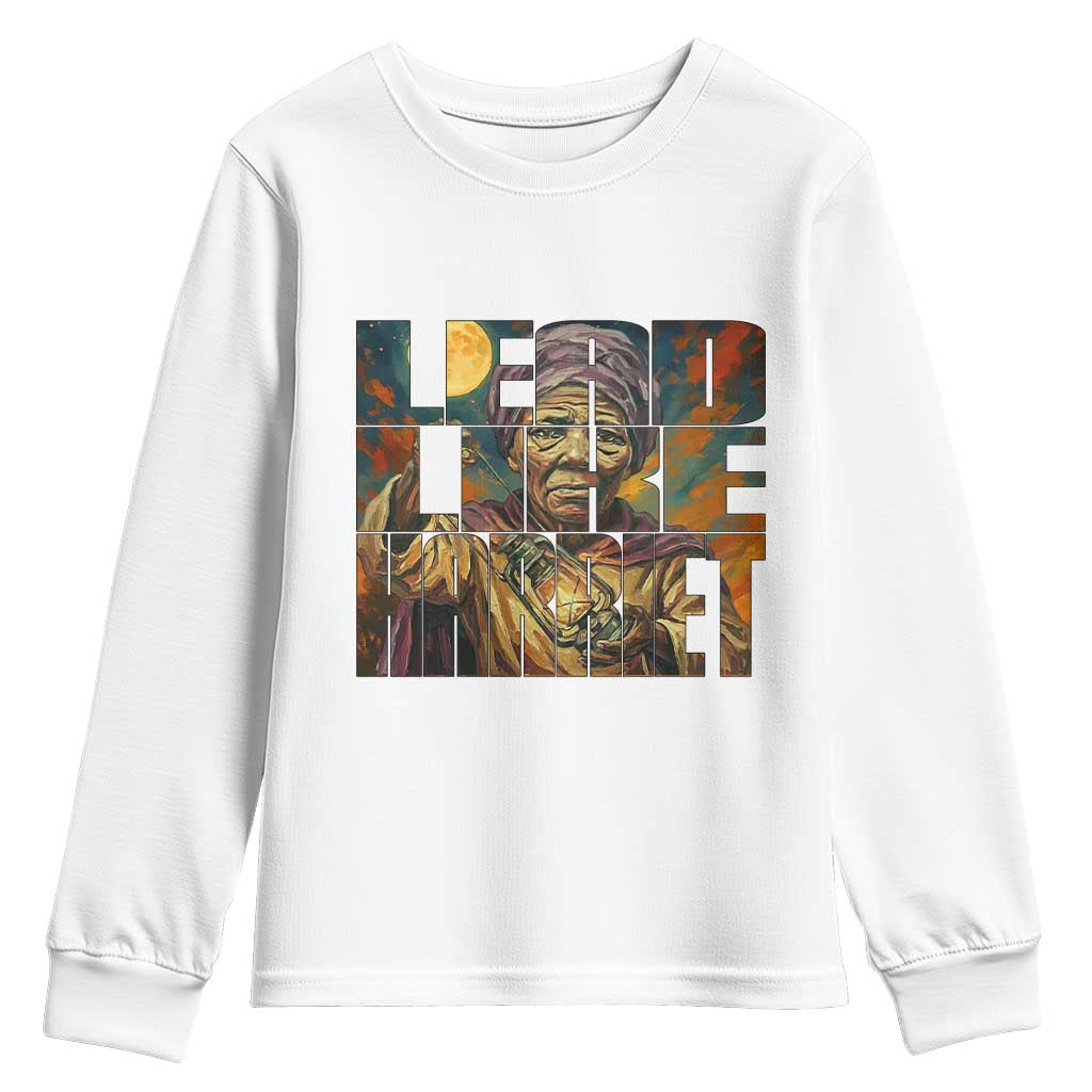 Lead Like Harriet Youth Sweatshirt Black Women Leadership Quote - Wonder Print Shop