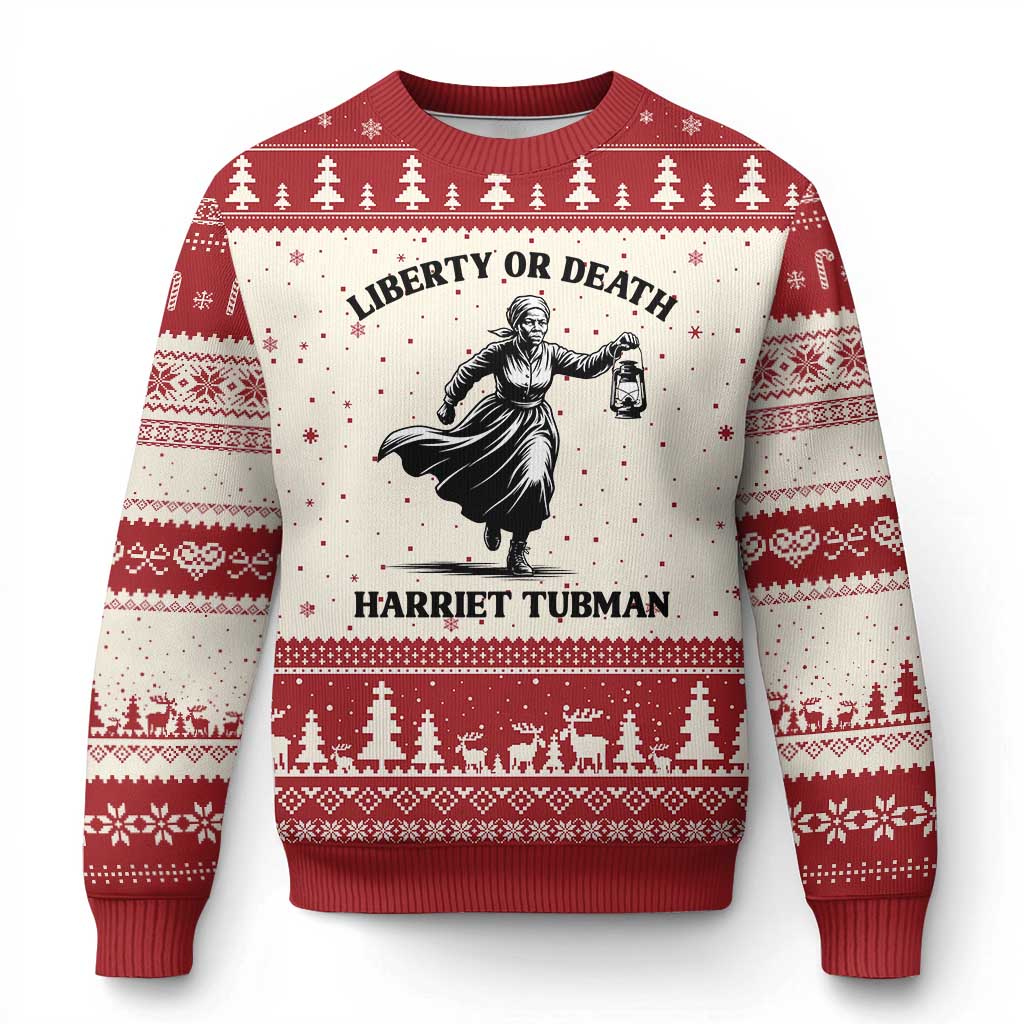 Liberty Or Death Ugly Christmas Sweater Harriet Tubman Quote - Wonder Print Shop