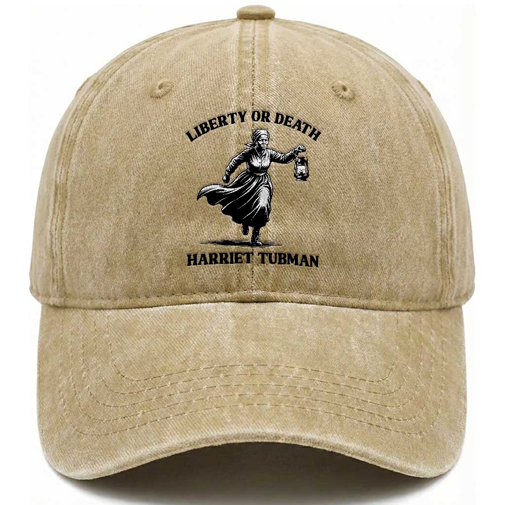 Liberty Or Death Washed Cotton Baseball Cap Harriet Tubman Quote
