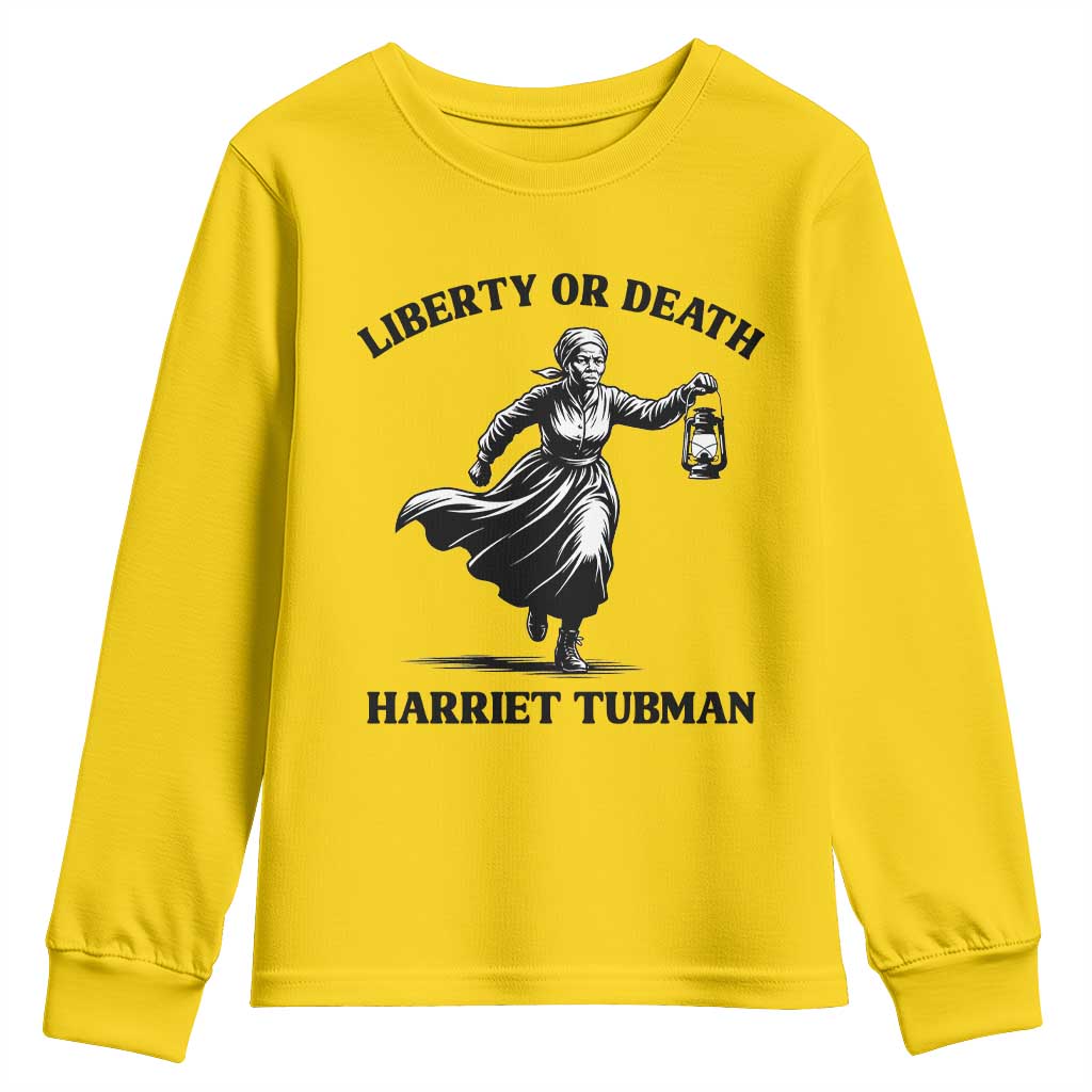 Liberty Or Death Youth Sweatshirt Harriet Tubman Quote - Wonder Print Shop
