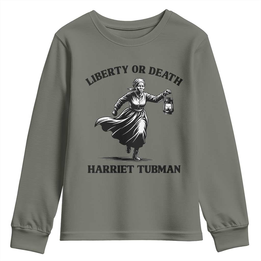 Liberty Or Death Youth Sweatshirt Harriet Tubman Quote - Wonder Print Shop