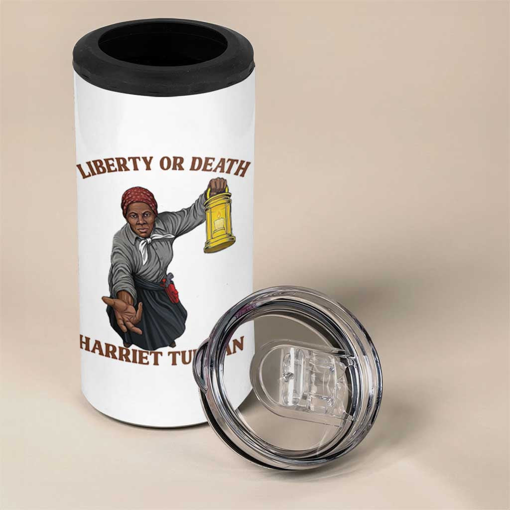 Harriet Tubman Freedom Quote 4 in 1 Can Cooler Tumbler Liberty Or Death - Wonder Print Shop