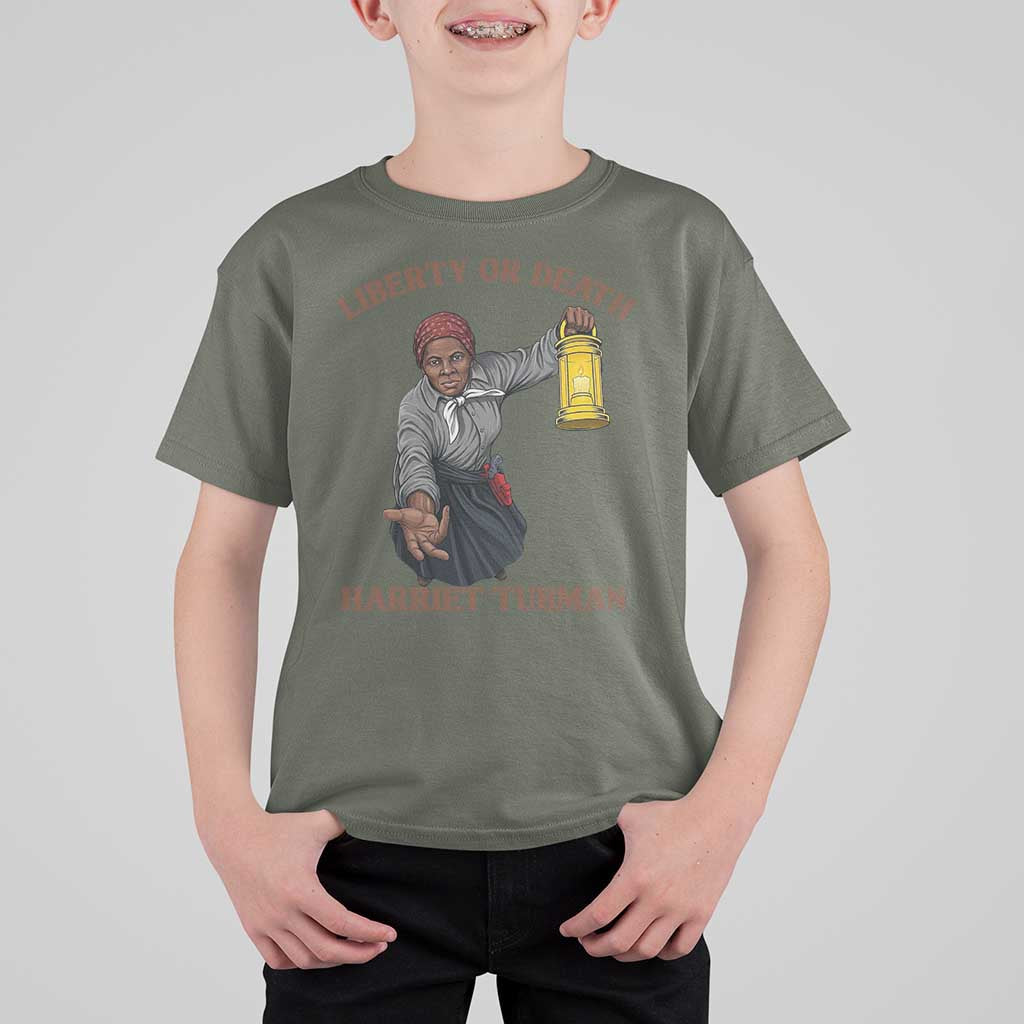 Harriet Tubman Freedom Quote T Shirt For Kid Liberty Or Death - Wonder Print Shop