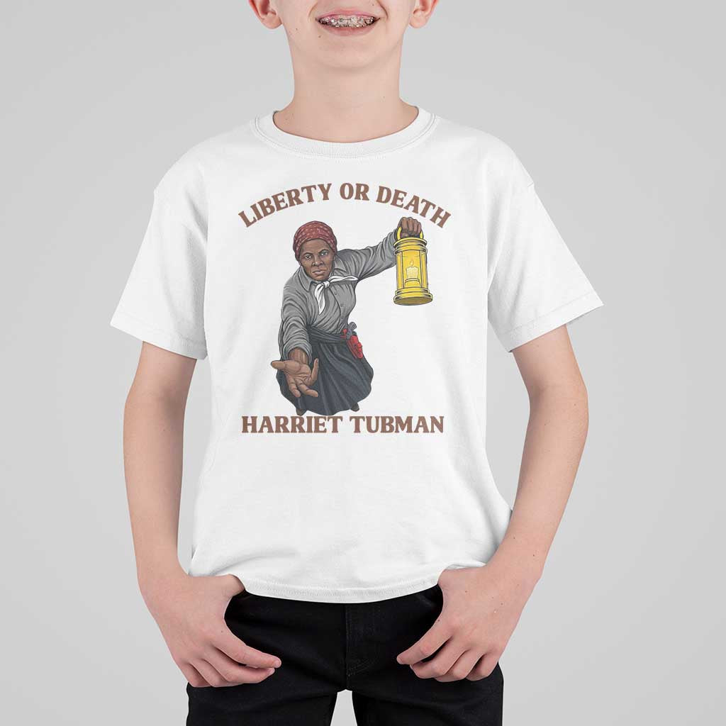Harriet Tubman Freedom Quote T Shirt For Kid Liberty Or Death - Wonder Print Shop