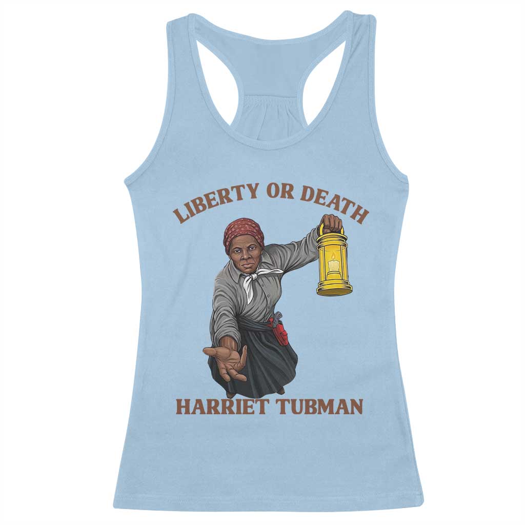 Harriet Tubman Freedom Quote Racerback Tank Top Liberty Or Death - Wonder Print Shop