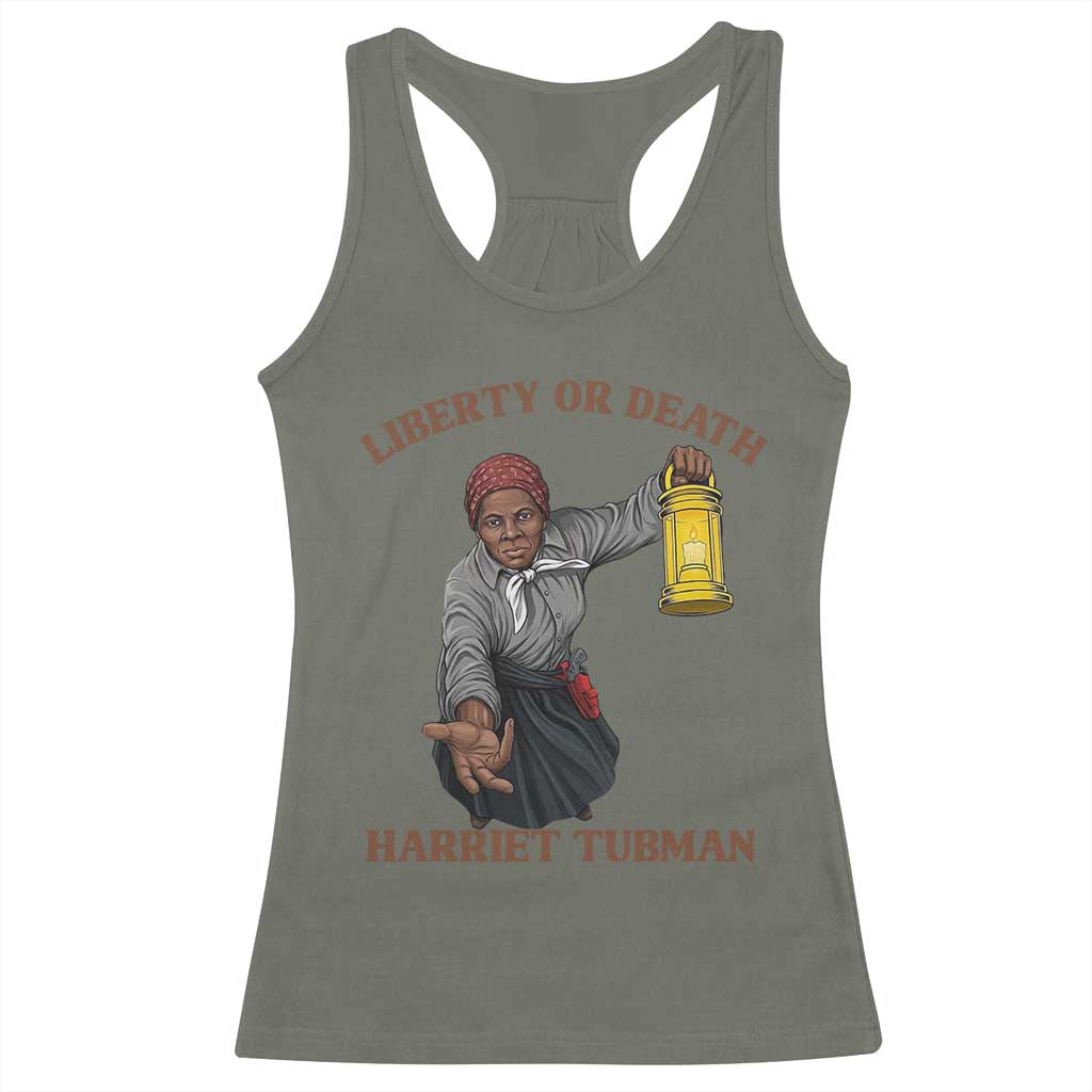 Harriet Tubman Freedom Quote Racerback Tank Top Liberty Or Death - Wonder Print Shop