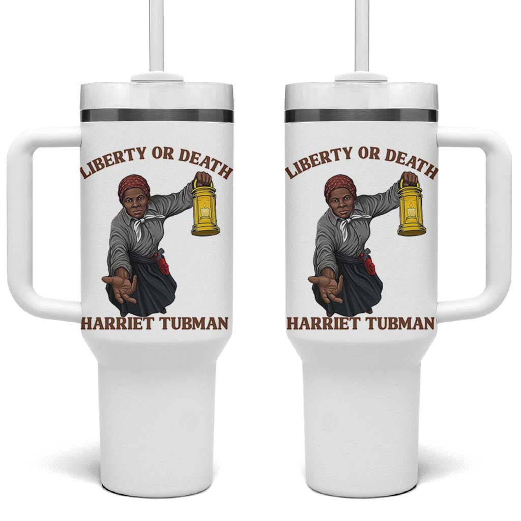 Harriet Tubman Freedom Quote Tumbler With Handle Liberty Or Death - Wonder Print Shop